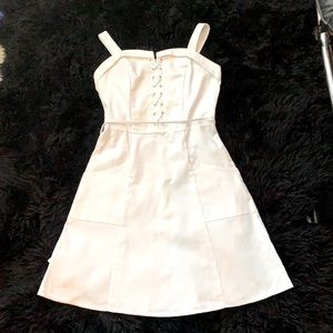 Cute lace up white dress size small